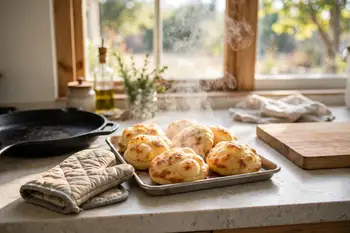 Move to a 350 °F (175 °C) oven for 10 minutes, until the arepas sound hollow when tapped.