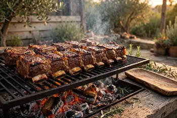 Set the short ribs bone side down over medium embers. Cook mostly on the bone, 30 to 40 minutes, turning once, until deeply browned and tender at the 