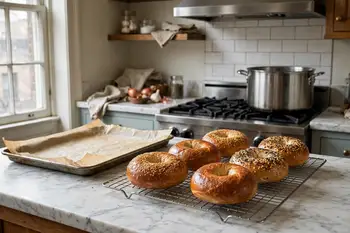 Lift onto a clean tray and bake at 425 °F (220 °C) for 20 to 25 minutes, until deep golden and hard-crusted. Cool on a rack.
