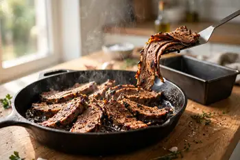 Slice the loaf as thin as you can manage. Sear the slices in a dry, fiercely hot pan until the edges crisp and char in spots, working in batches.