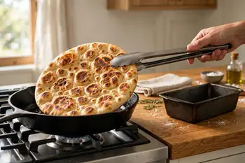 Warm the flatbreads in the same pan until supple and blistered.