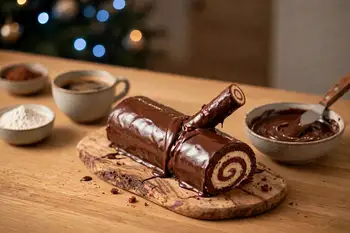 Make the ganache: pour the cream, heated to steaming, over the chopped chocolate, rest 2 minutes, then stir from the center until glossy. Cool until i