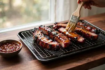 Brush with honey and roast a final 5 to 10 minutes, until the edges char in spots and the glaze shines.