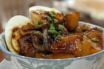 Serve over plenty of steamed rice, spooning the sauce over everything.