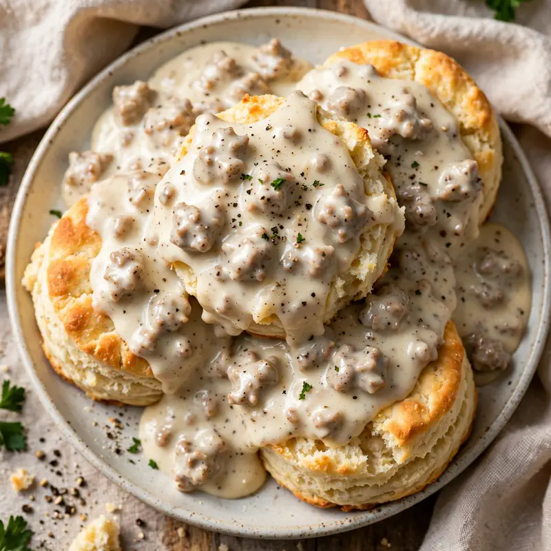 biscuits and sausage gravy