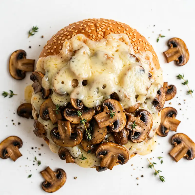 mushroom swiss burger