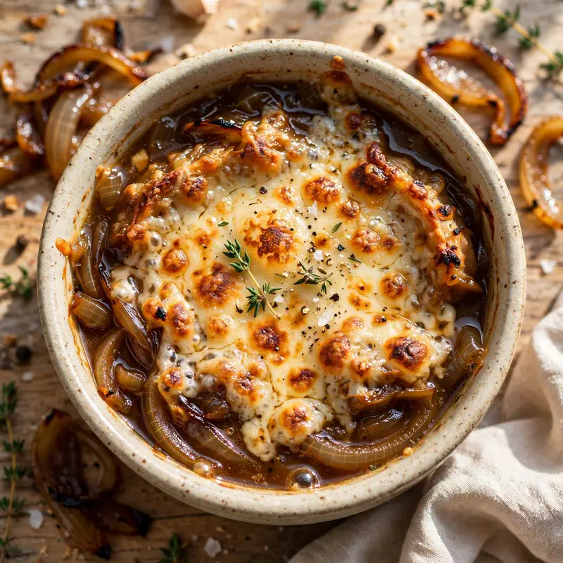 soupe a l'oignon gratinee