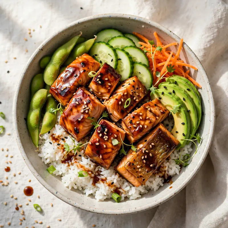 teriyaki salmon bowl