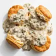 biscuits met worstjus
