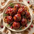 kalkoengehaktballetjes met cranberryglazuur