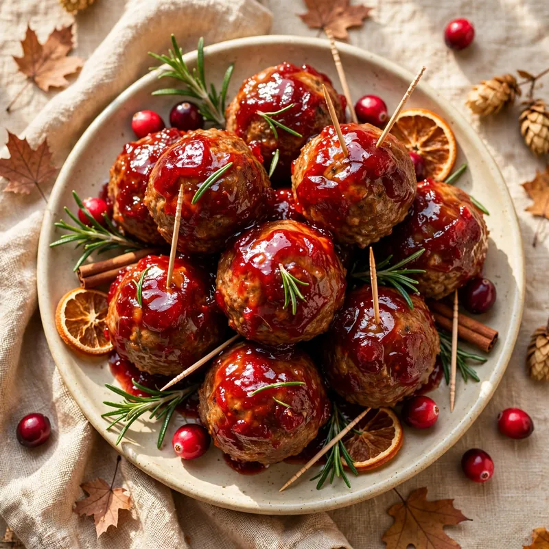 cranberry glazed turkey meatballs
