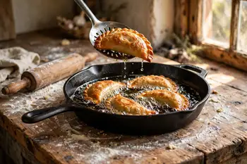 To fry: heat 2 inches of oil to 350 °F (175 °C) and fry in batches for 3 to 4 minutes, until deep golden. To bake: brush with egg wash and bake at 400