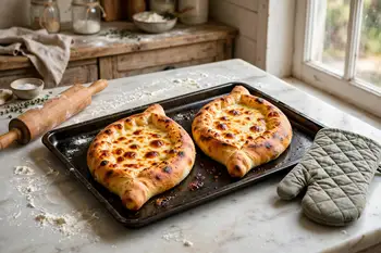 Bake at 475 °F (245 °C) for 12 to 15 minutes, until the crust is deep golden and the cheese is bubbling.