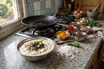 Blend the coconut with a green chile, salt and a splash of water into a spoonable chutney.
