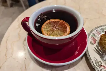 Serve at once, with a fresh orange slice or a cinnamon stick in each glass. Keep the pot on the stove's lowest setting so it stays warm for second cup