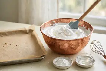 Fold in the cornstarch, vinegar and vanilla gently.