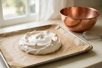 Mound the meringue inside the circle, building the sides a little higher than the center, with swirls and peaks as you like.