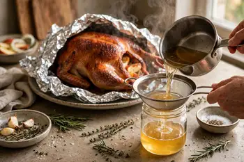 Rest the goose, tented with foil, for 20 to 30 minutes. Strain the jarred fat through a fine sieve while it is still liquid and refrigerate it for roa