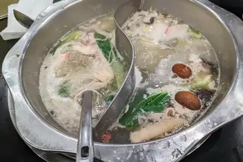 Dip, eat, repeat, skimming the broth now and then. Drink the broth at the end if you are brave; it will be the richest soup of your life.