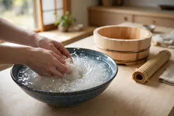Rinse the rice in a bowl, swirling and draining, until the water runs almost clear. Cook with the measured water, then rest, covered, for 10 minutes.